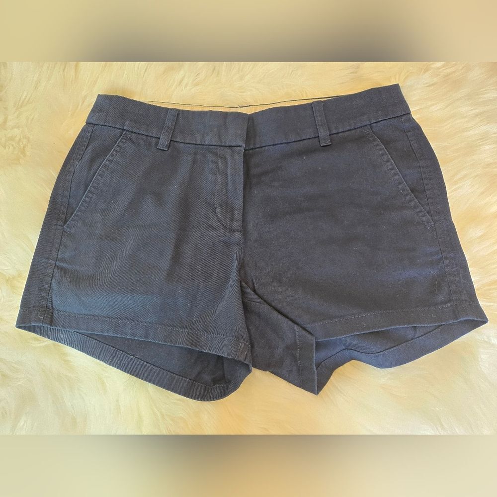 J. Crew Navy and Cream Waistband Shorts Size 4